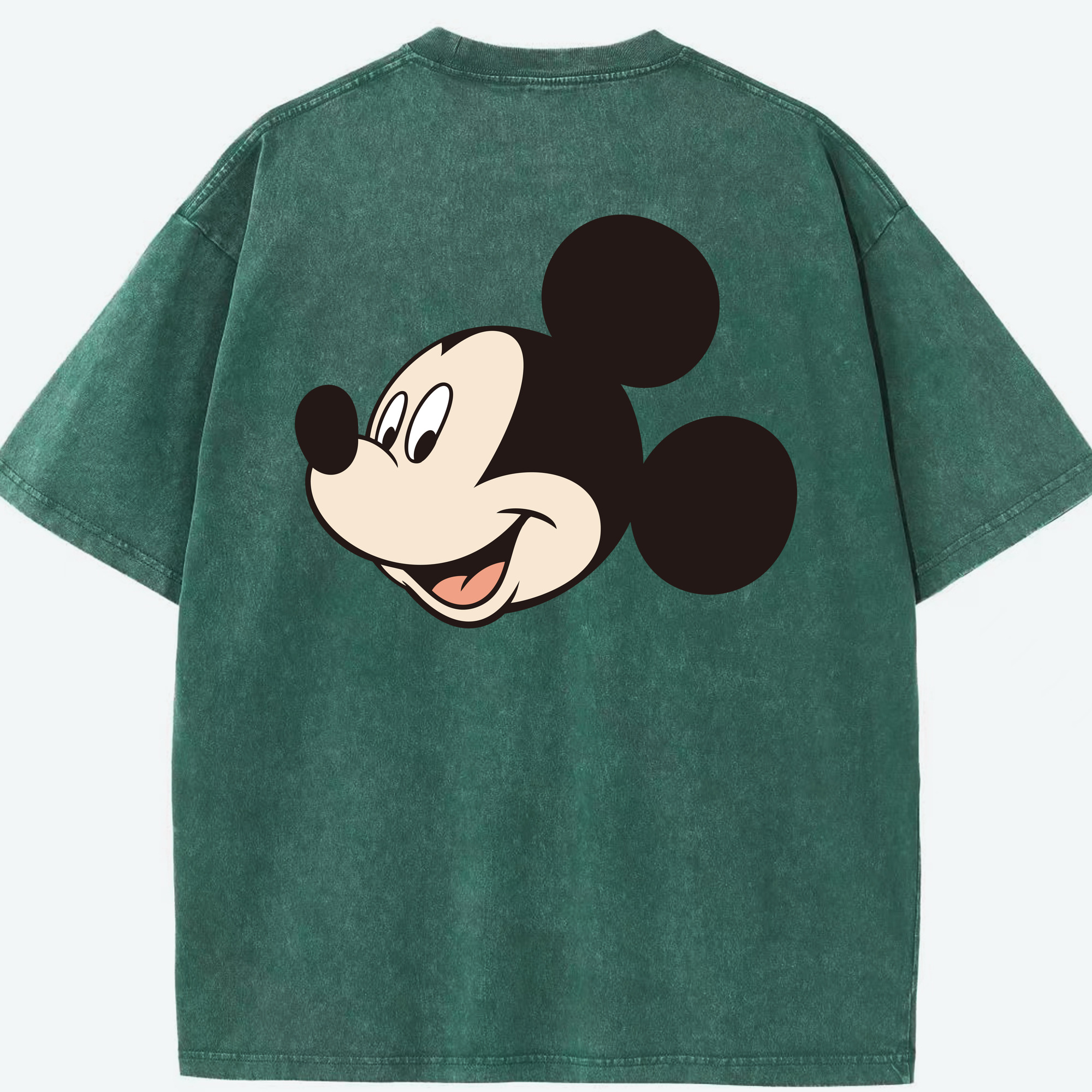 （画像用） ミッキーマウス Mickey Mouse 綿100% ヴィンテージ風 半袖Tシャツ（背面プリント）